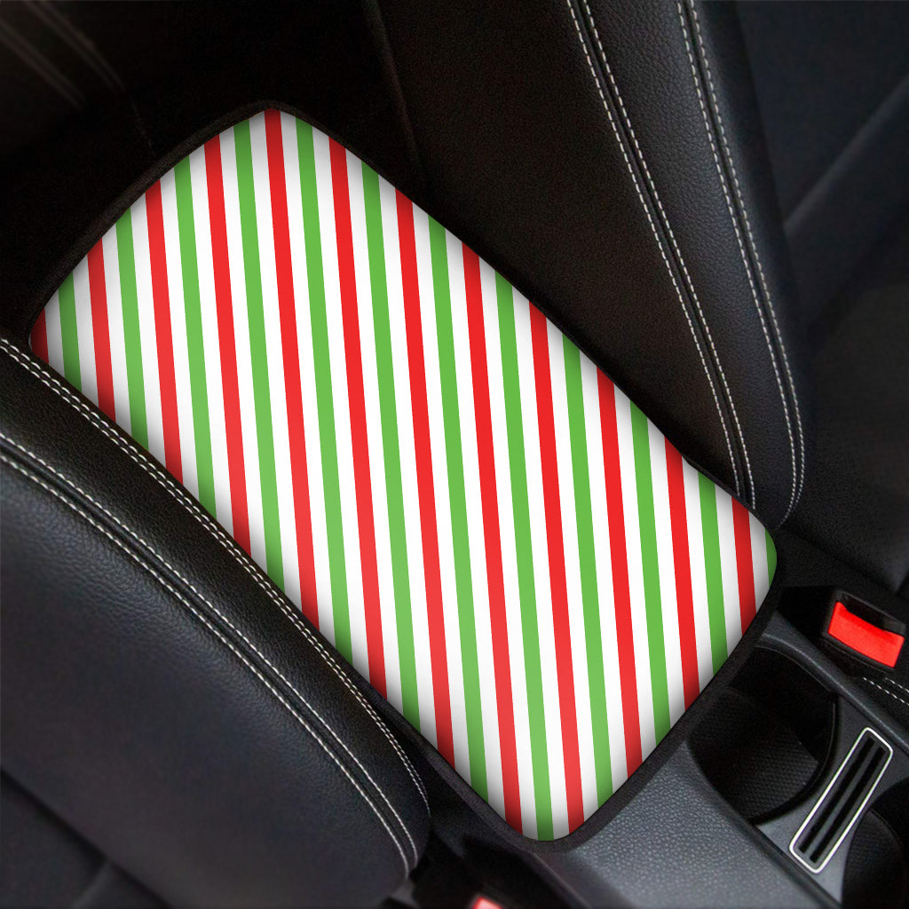 Christmas Candy Cane Striped Print Car Center Console Cover