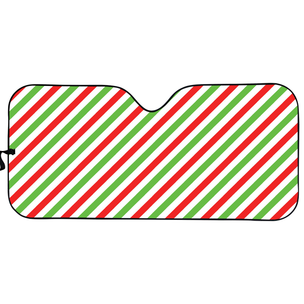 Christmas Candy Cane Striped Print Car Sun Shade