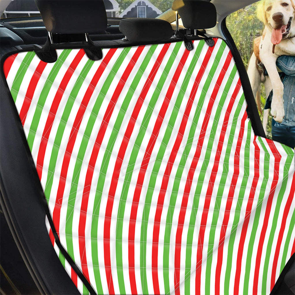 Christmas Candy Cane Striped Print Pet Car Back Seat Cover