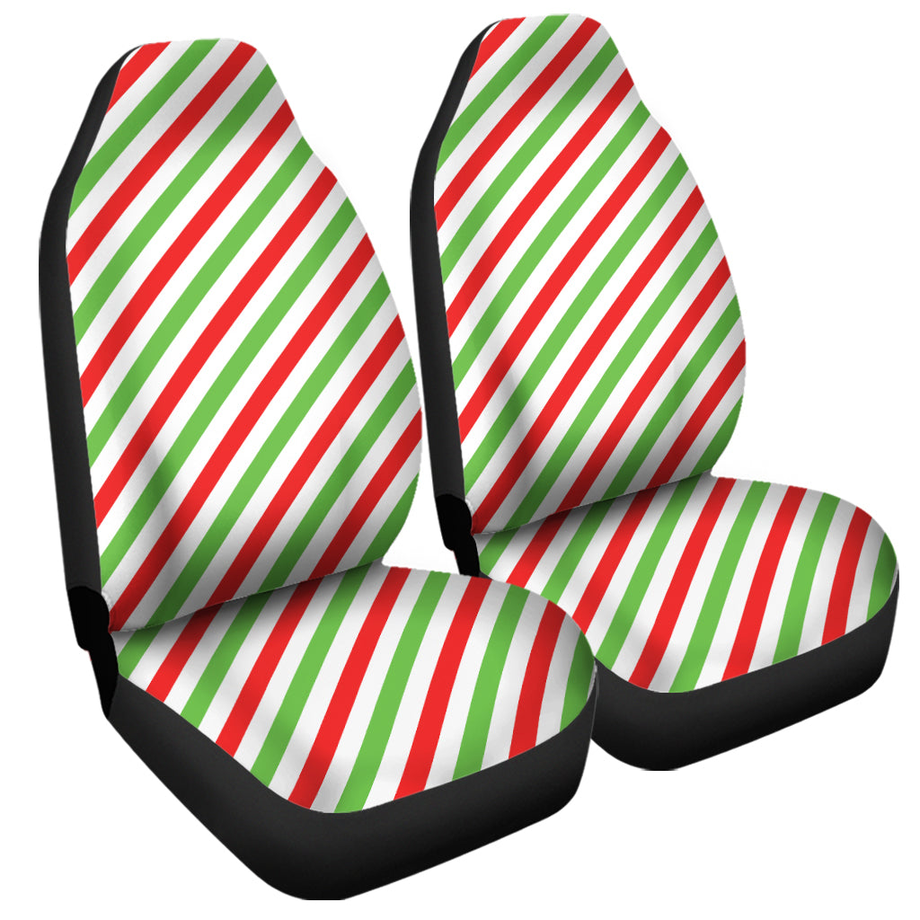 Christmas Candy Cane Striped Print Universal Fit Car Seat Covers