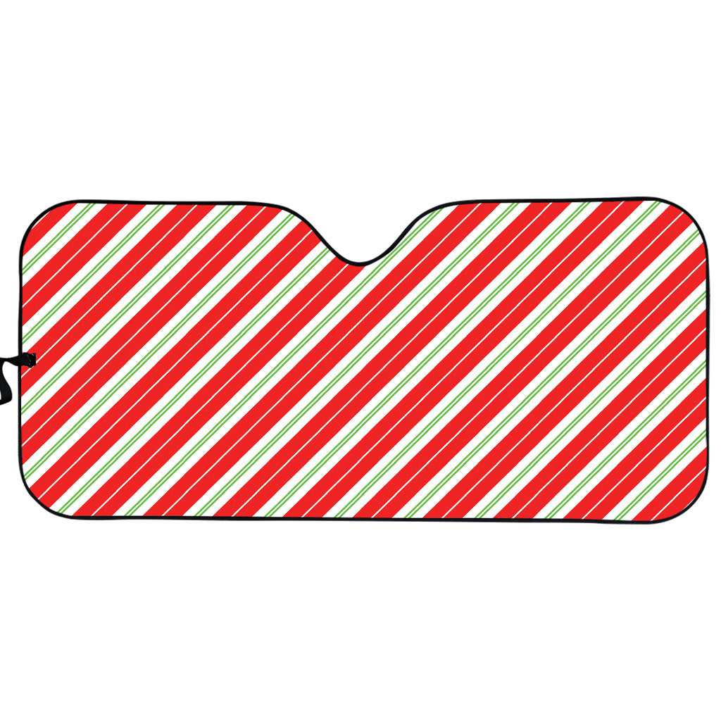 Christmas Candy Cane Stripes Print Car Sun Shade