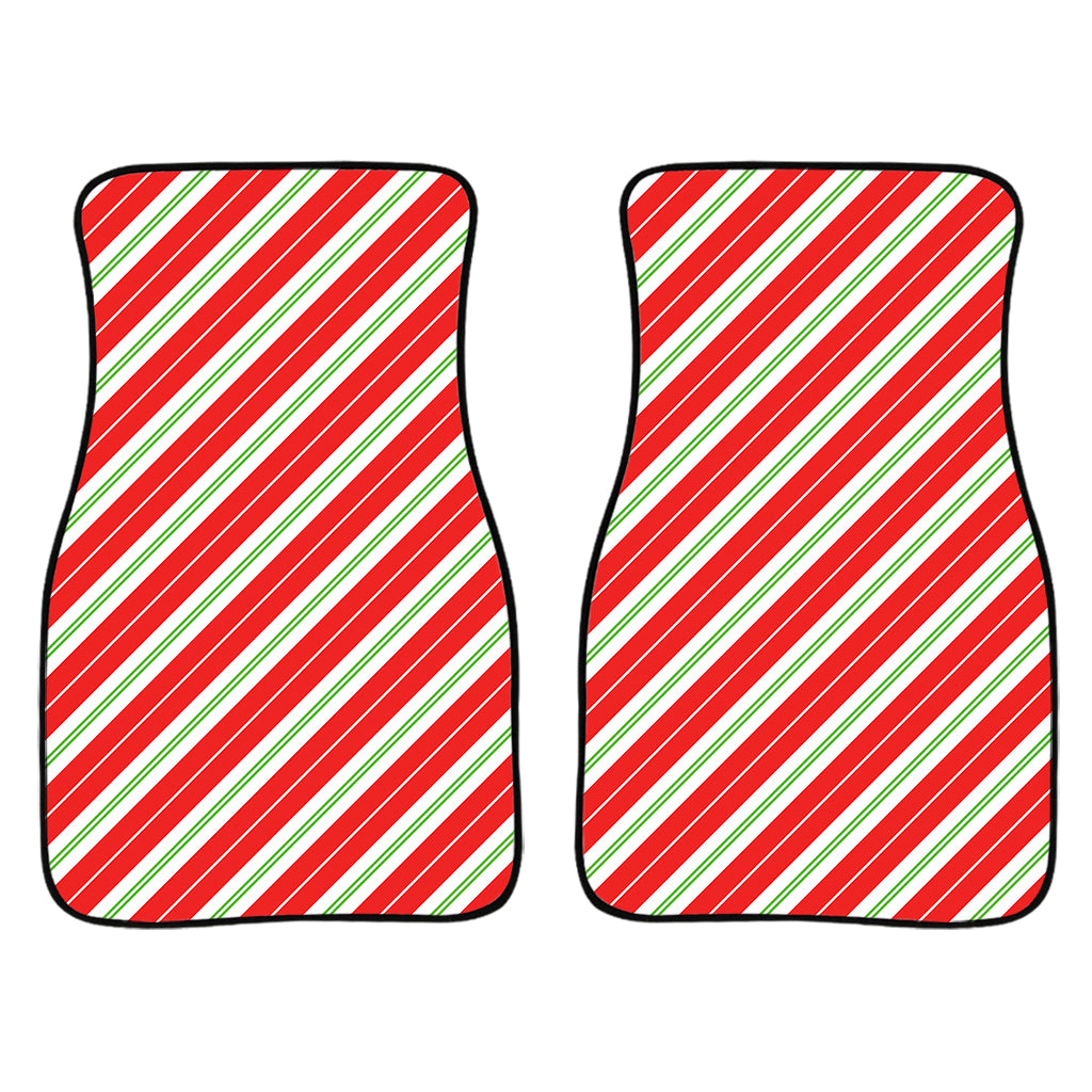 Christmas Candy Cane Stripes Print Front Car Floor Mats