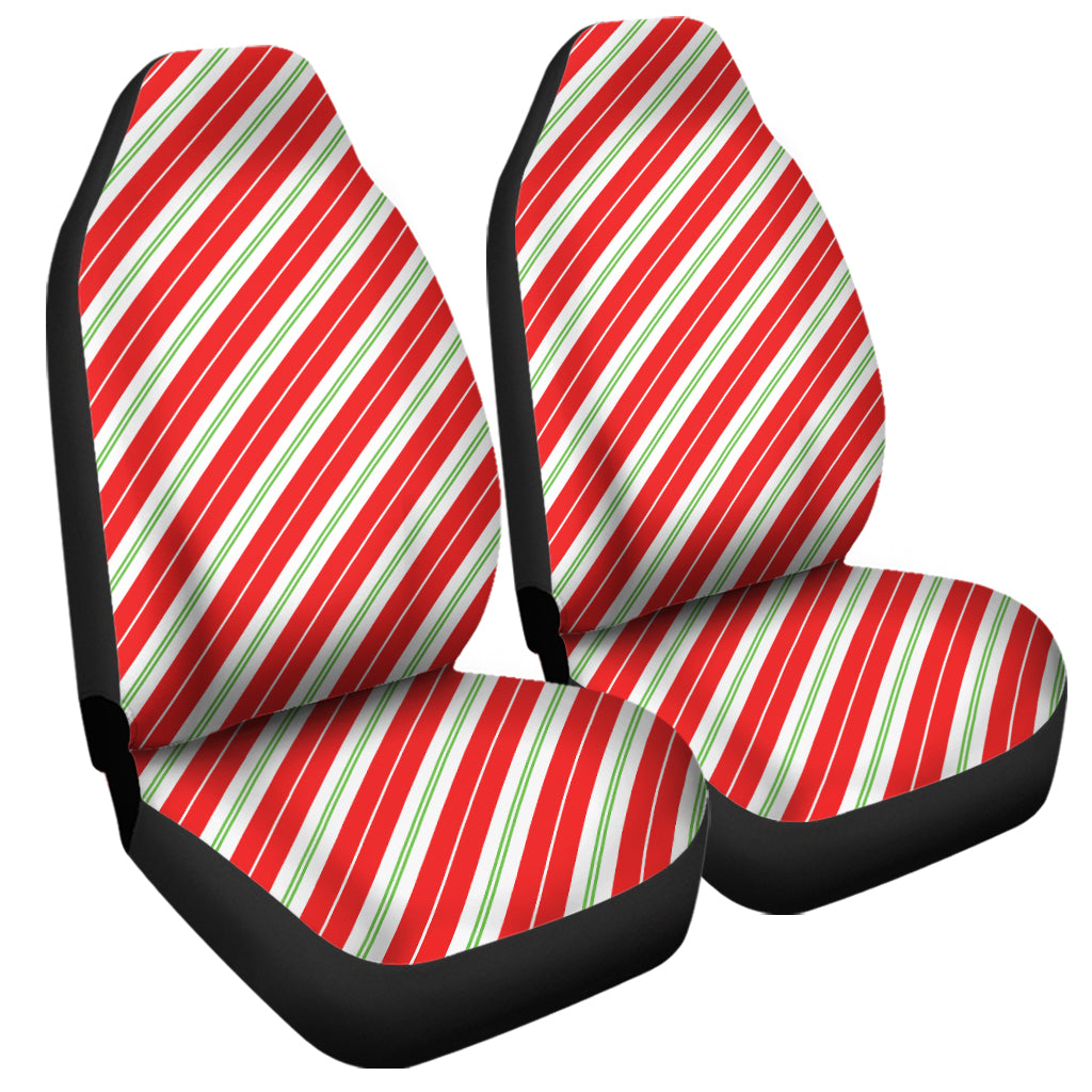 Christmas Candy Cane Stripes Print Universal Fit Car Seat Covers