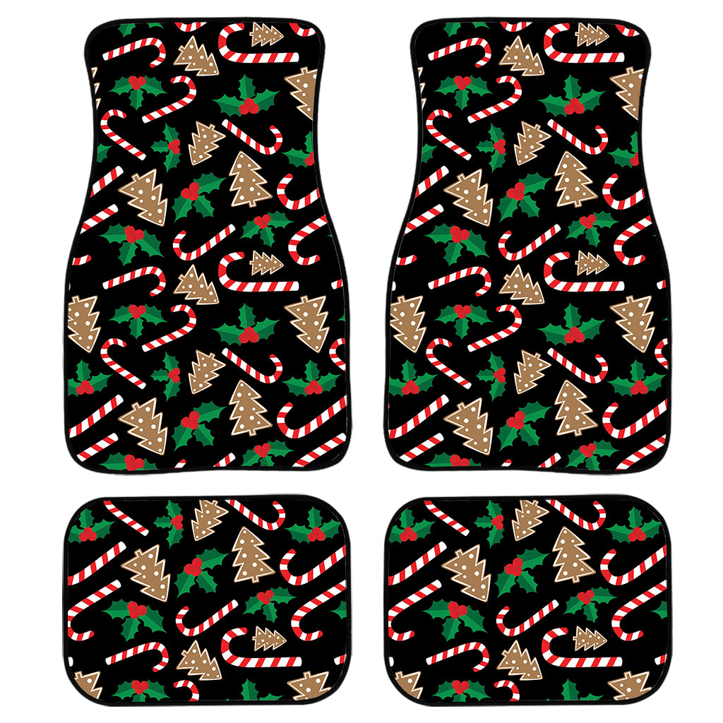 Christmas Cookie And Candy Pattern Print Front and Back Car Floor Mats