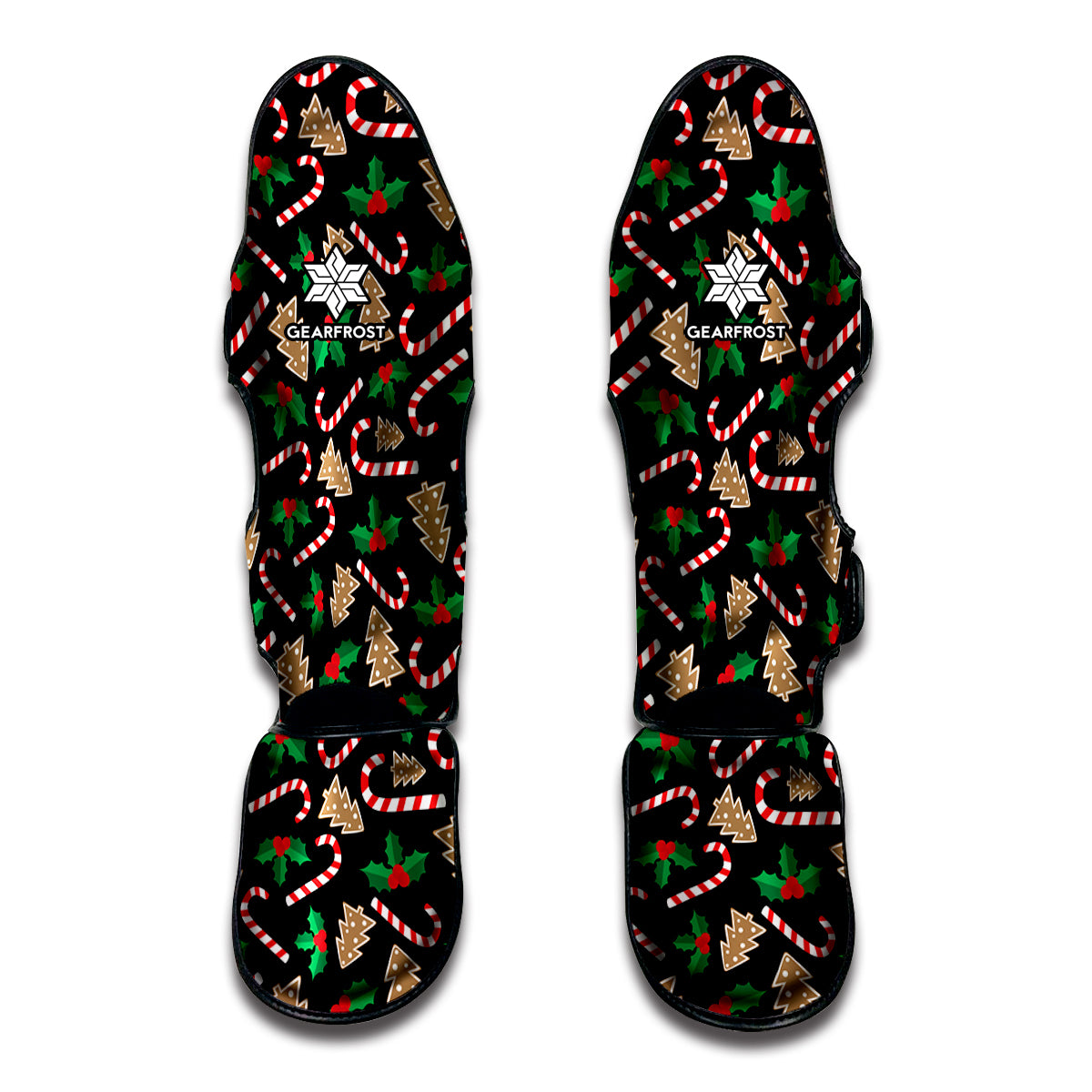 Christmas Cookie And Candy Pattern Print Muay Thai Shin Guards