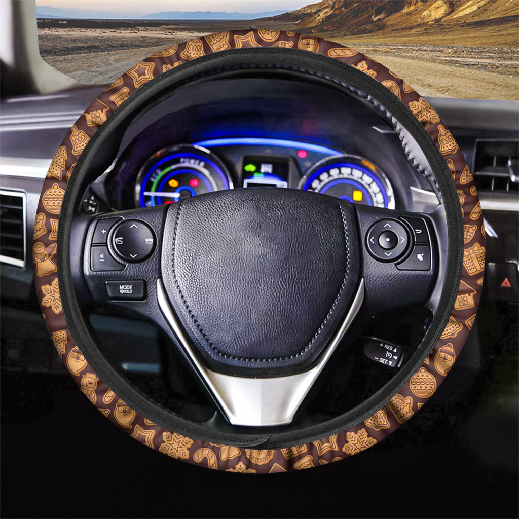 Christmas Cookies Pattern Print Car Steering Wheel Cover