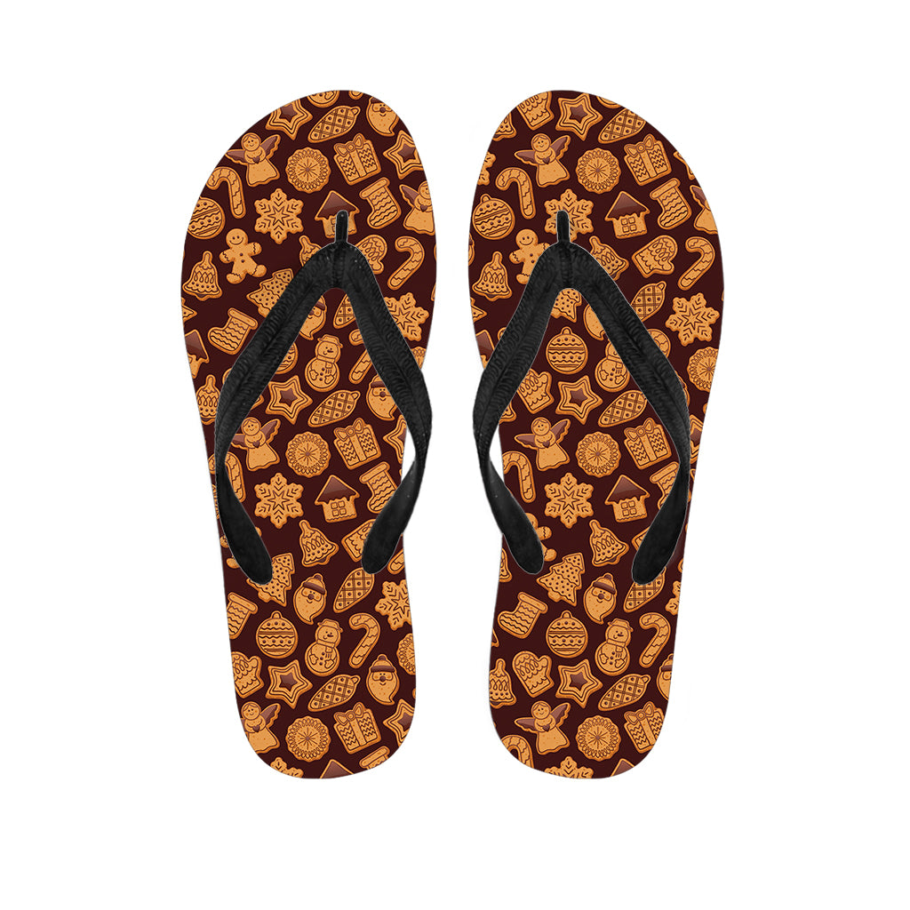 Christmas Cookies Pattern Print Flip Flops