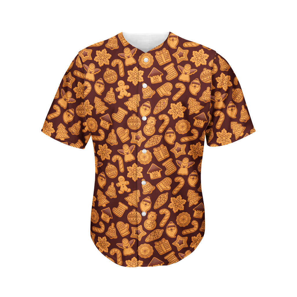 Christmas Cookies Pattern Print Men's Baseball Jersey