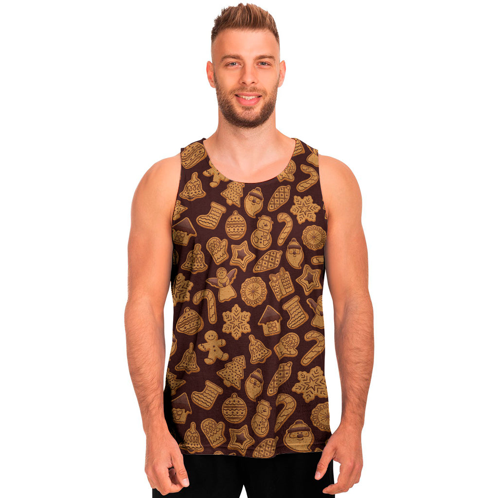 Christmas Cookies Pattern Print Men's Tank Top