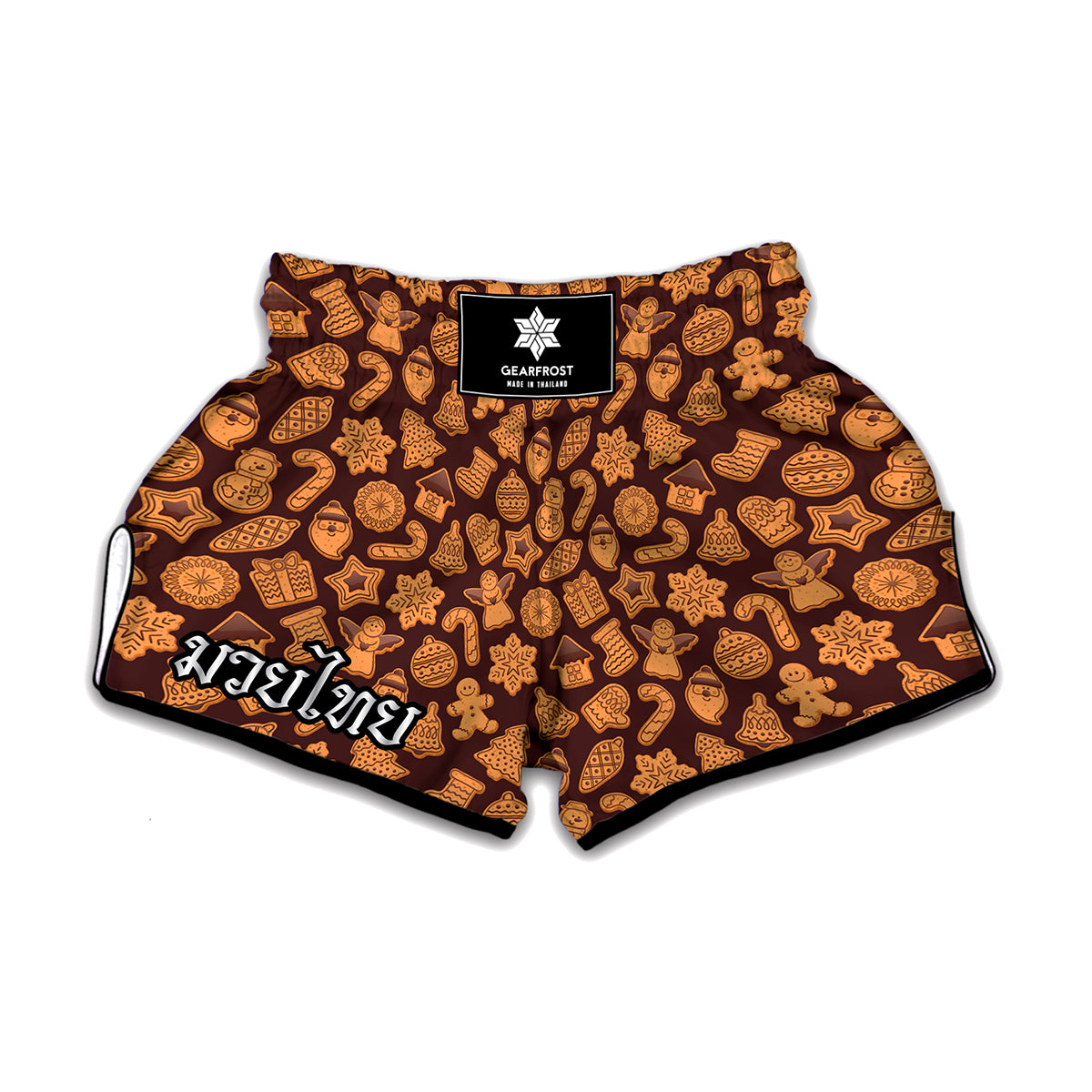 Christmas Cookies Pattern Print Muay Thai Boxing Shorts