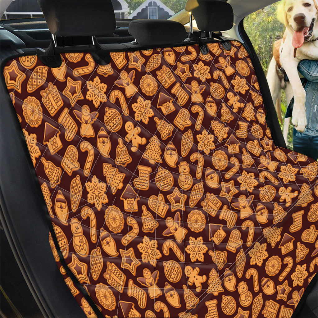 Christmas Cookies Pattern Print Pet Car Back Seat Cover