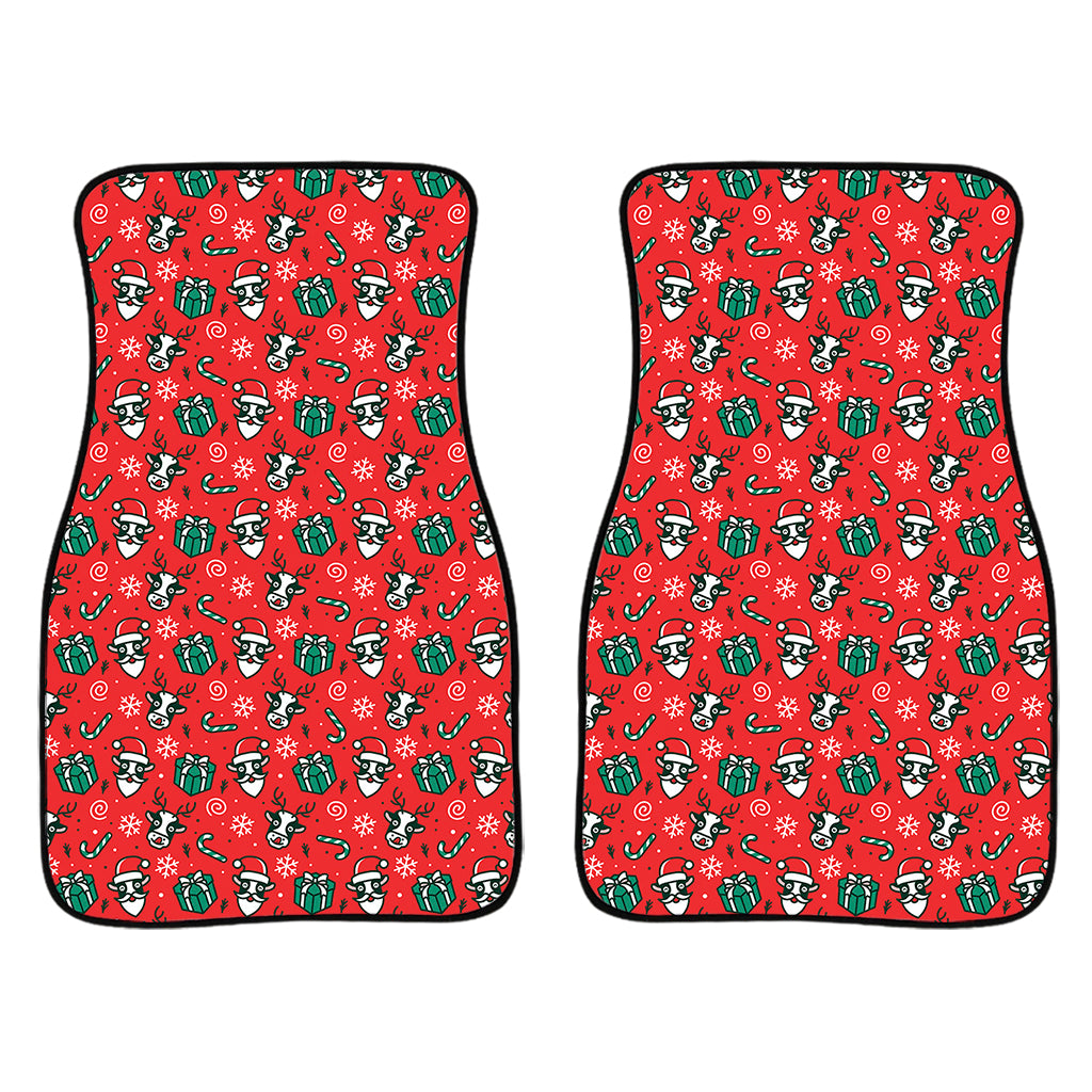 Christmas Cow Pattern Print Front Car Floor Mats