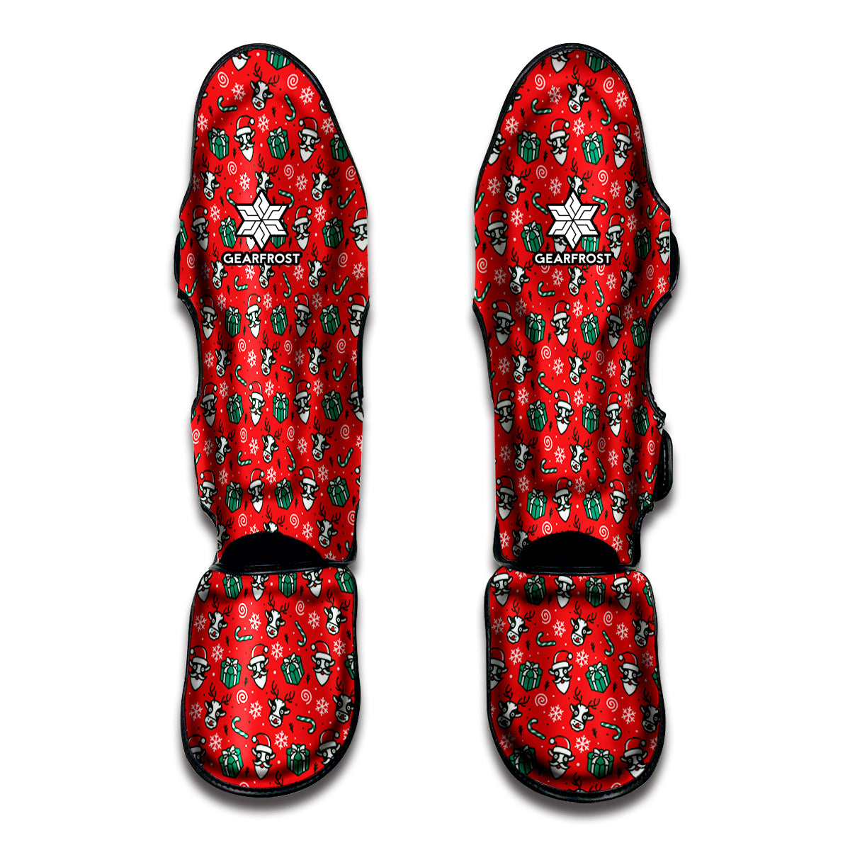 Christmas Cow Pattern Print Muay Thai Shin Guards