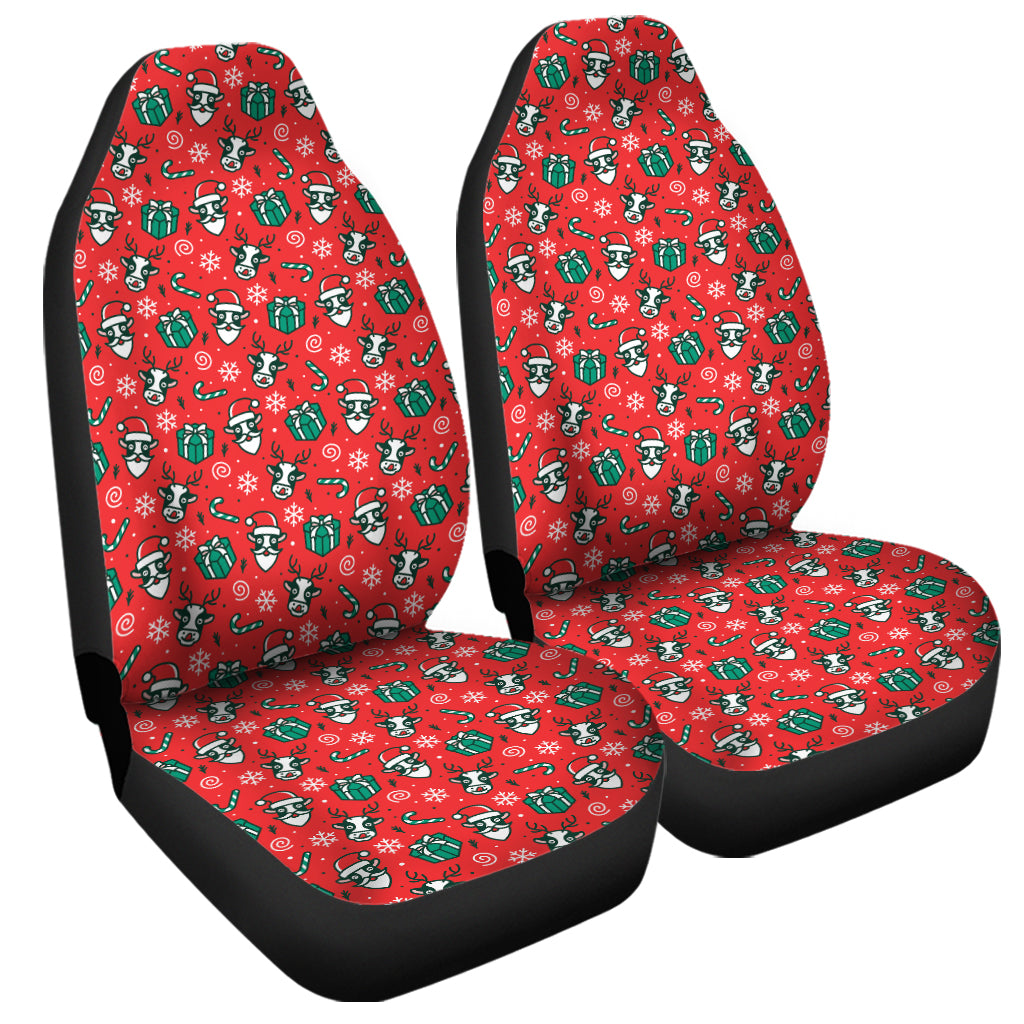 Christmas Cow Pattern Print Universal Fit Car Seat Covers