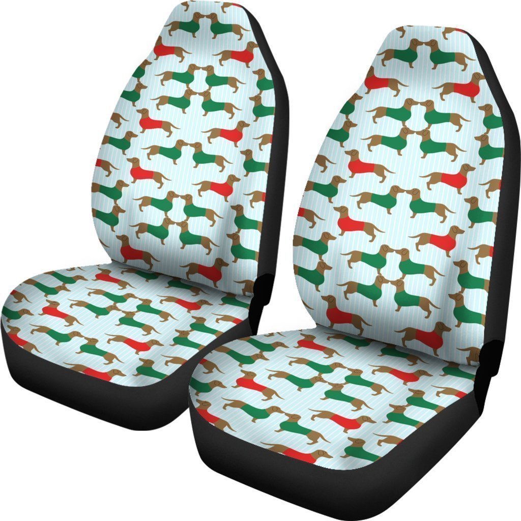 Christmas Dachshund Pattern Universal Fit Car Seat Covers