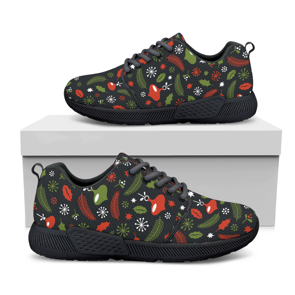 Christmas Decorations Pattern Print Black Athletic Shoes