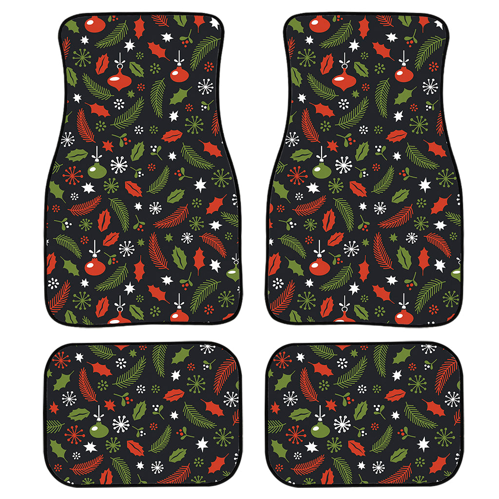 Christmas Decorations Pattern Print Front and Back Car Floor Mats