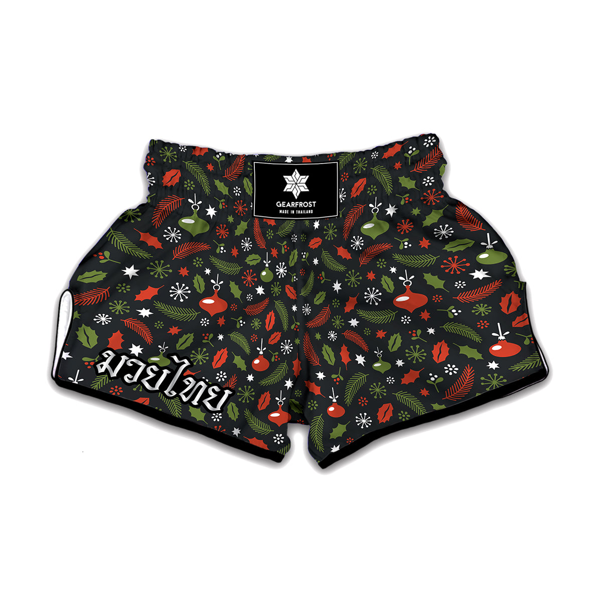 Christmas Decorations Pattern Print Muay Thai Boxing Shorts