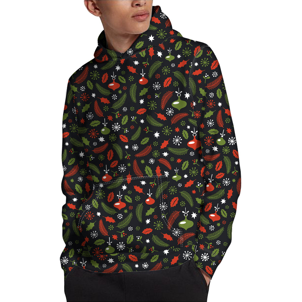 Christmas Decorations Pattern Print Pullover Hoodie