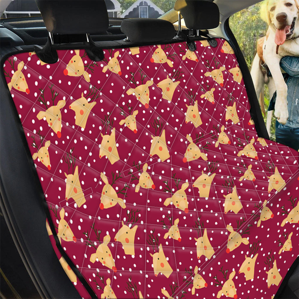 Christmas Deer Pattern Print Pet Car Back Seat Cover