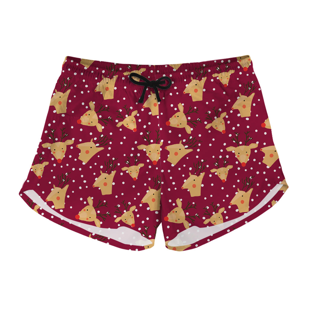 Christmas Deer Pattern Print Women's Shorts