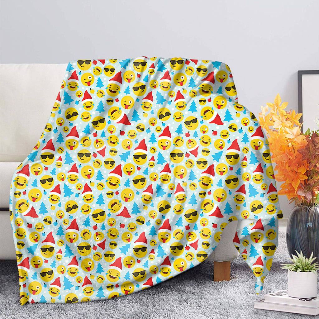 Christmas Emoji Pattern Print Blanket