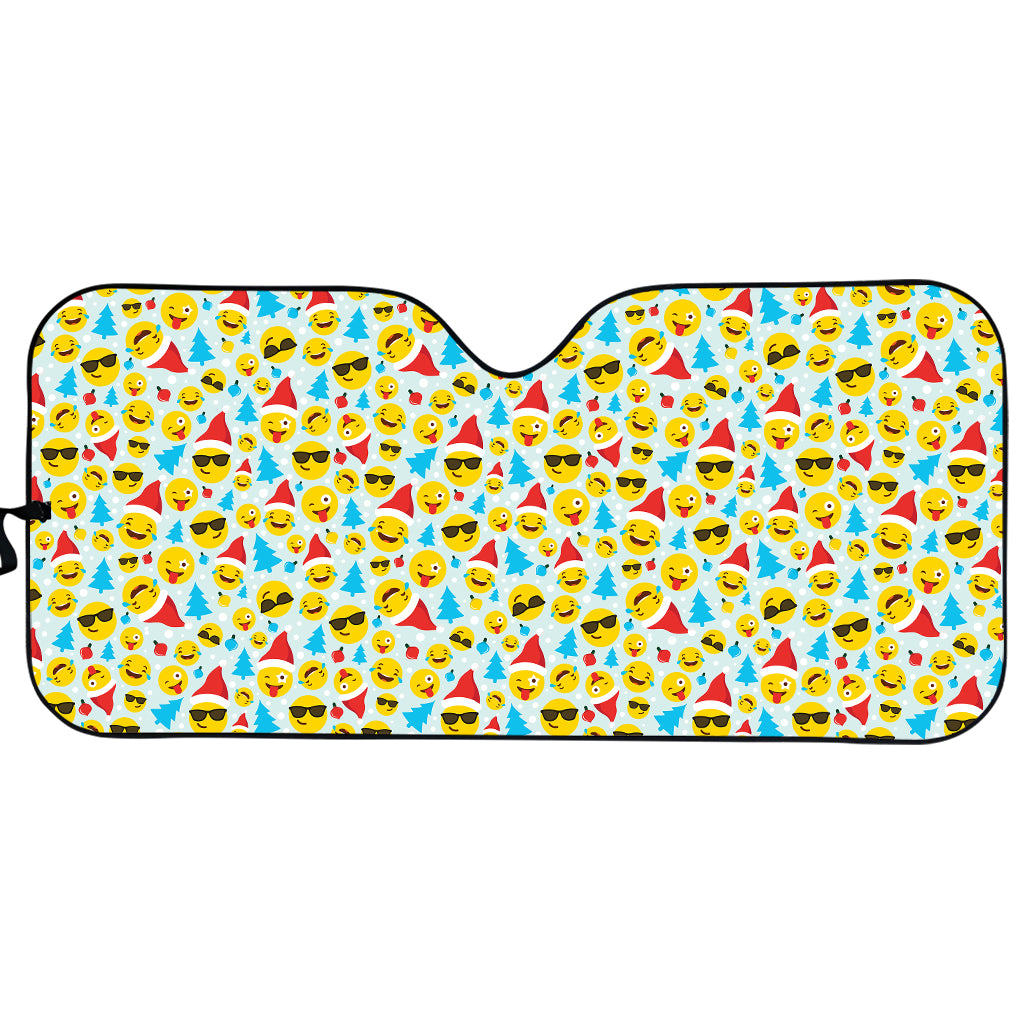 Christmas Emoji Pattern Print Car Sun Shade