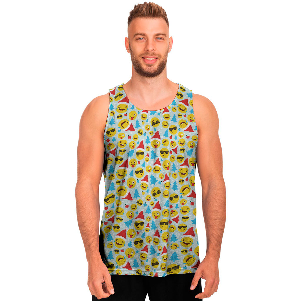 Christmas Emoji Pattern Print Men's Tank Top