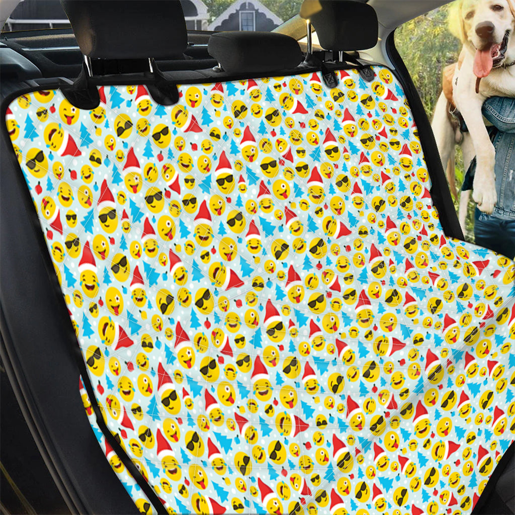 Christmas Emoji Pattern Print Pet Car Back Seat Cover