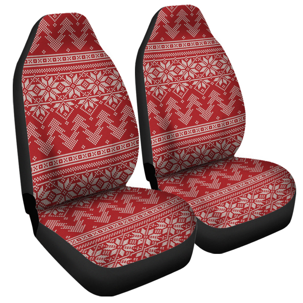 Christmas Festive Knitted Pattern Print Universal Fit Car Seat Covers