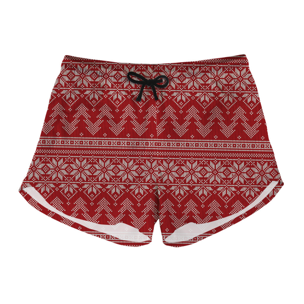 Christmas Festive Knitted Pattern Print Women's Shorts