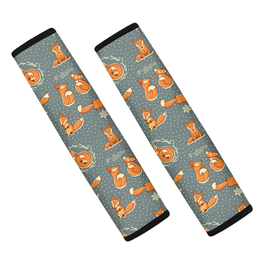 Christmas Fox Pattern Print Car Seat Belt Covers