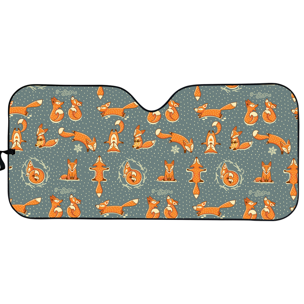 Christmas Fox Pattern Print Car Sun Shade