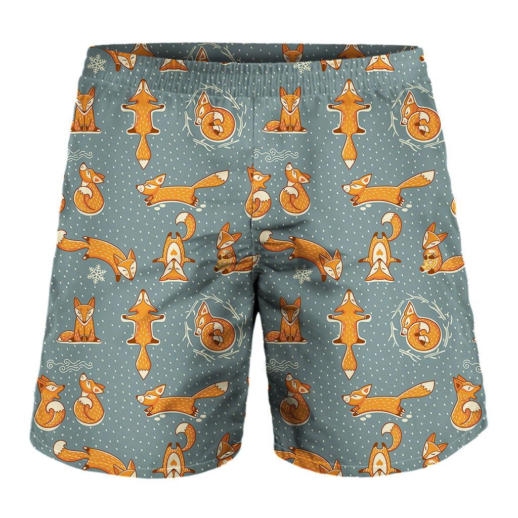 Christmas Fox Pattern Print Men's Shorts