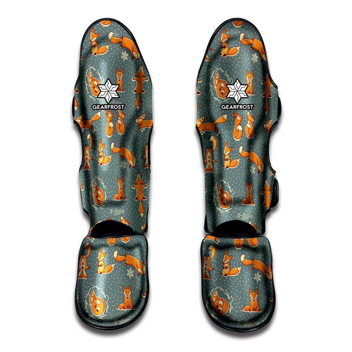 Christmas Fox Pattern Print Muay Thai Shin Guards