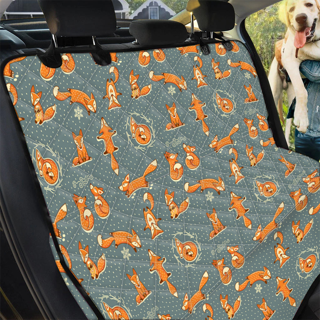 Christmas Fox Pattern Print Pet Car Back Seat Cover