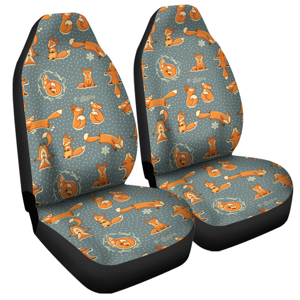 Christmas Fox Pattern Print Universal Fit Car Seat Covers