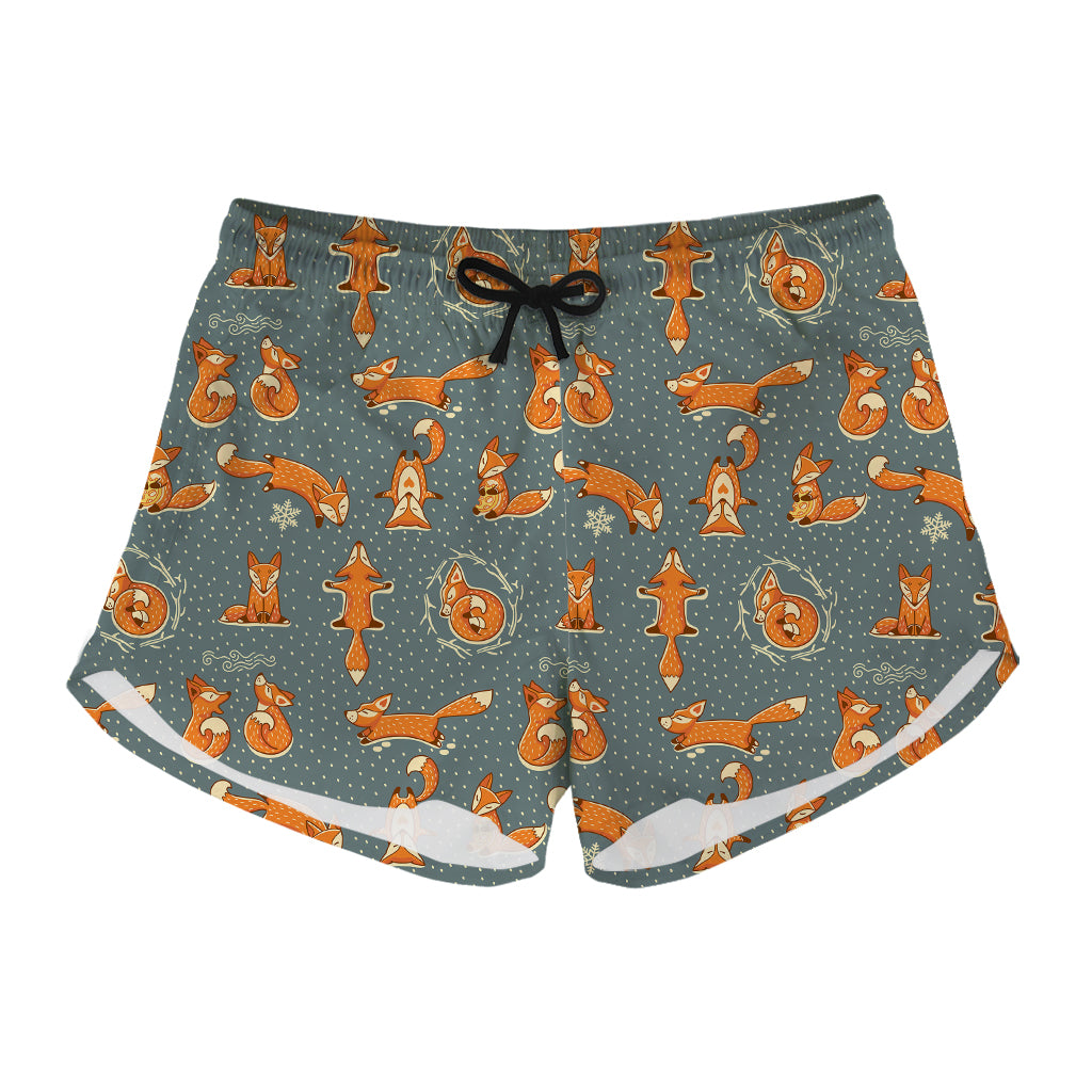 Christmas Fox Pattern Print Women's Shorts