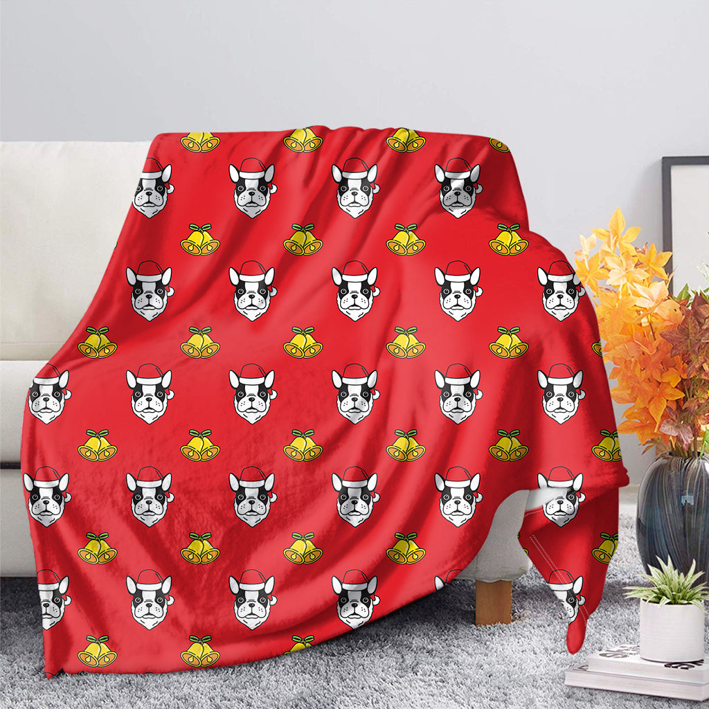 Christmas French Bulldog Santa Print Blanket