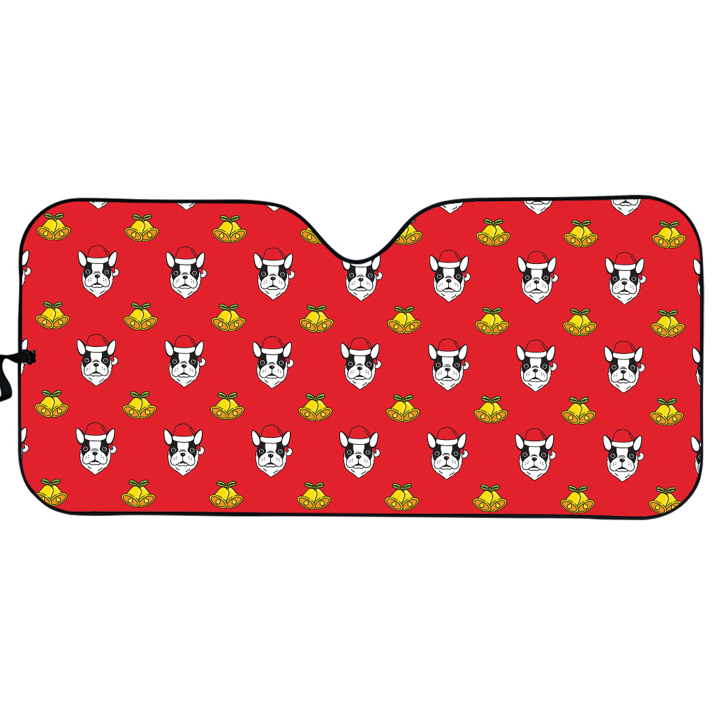 Christmas French Bulldog Santa Print Car Sun Shade