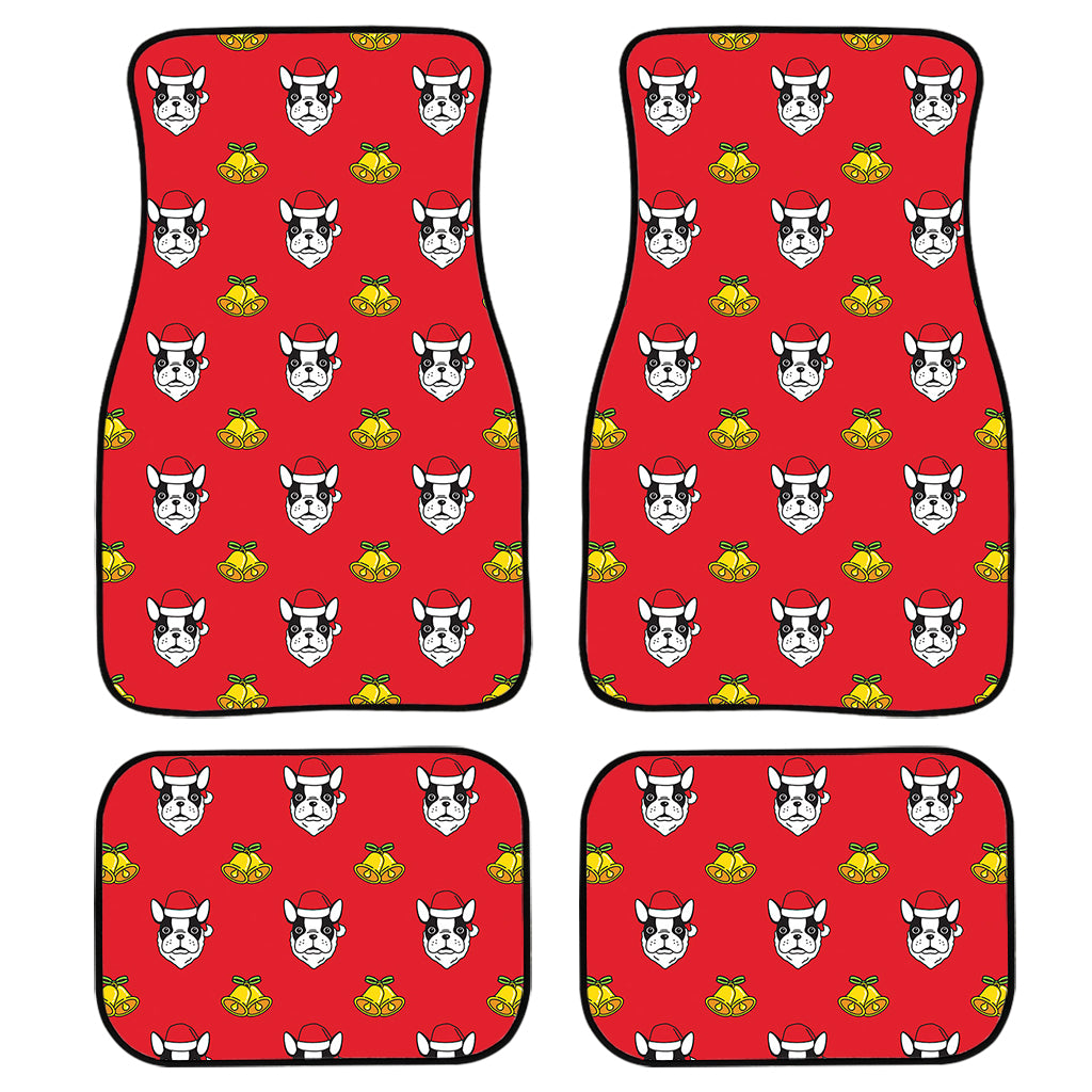 Christmas French Bulldog Santa Print Front and Back Car Floor Mats