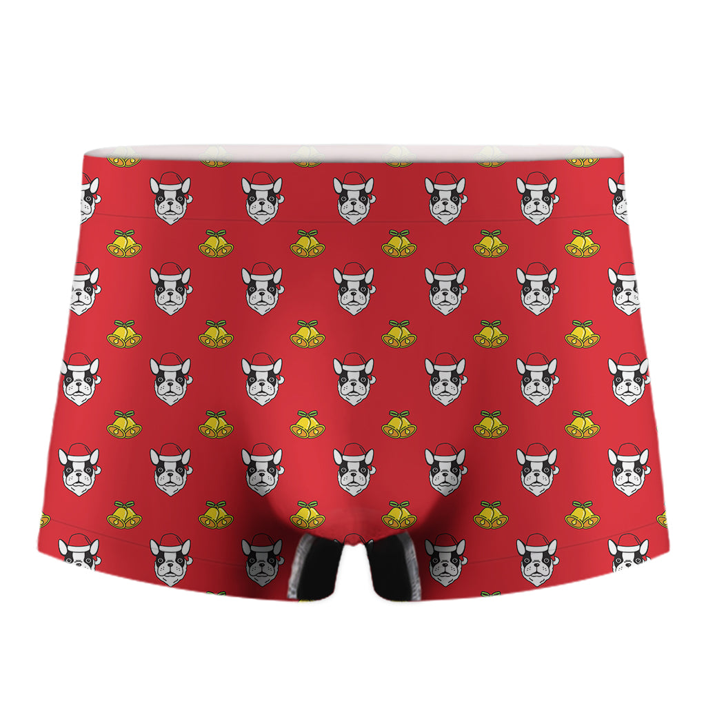 Christmas French Bulldog Santa Print Men's Boxer Briefs