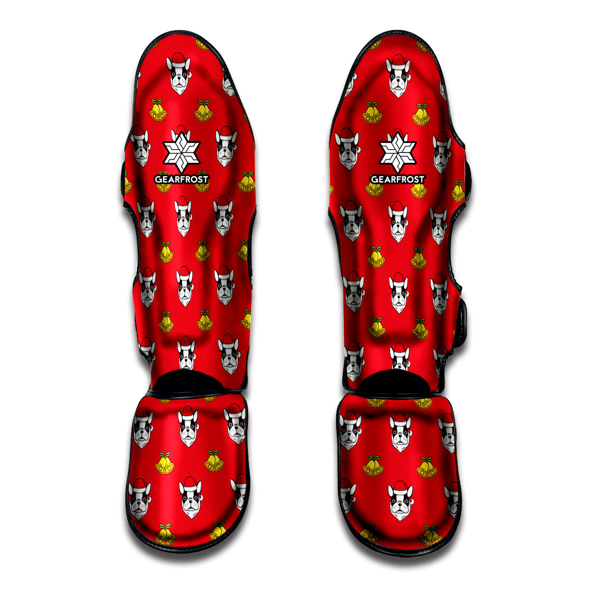 Christmas French Bulldog Santa Print Muay Thai Shin Guards