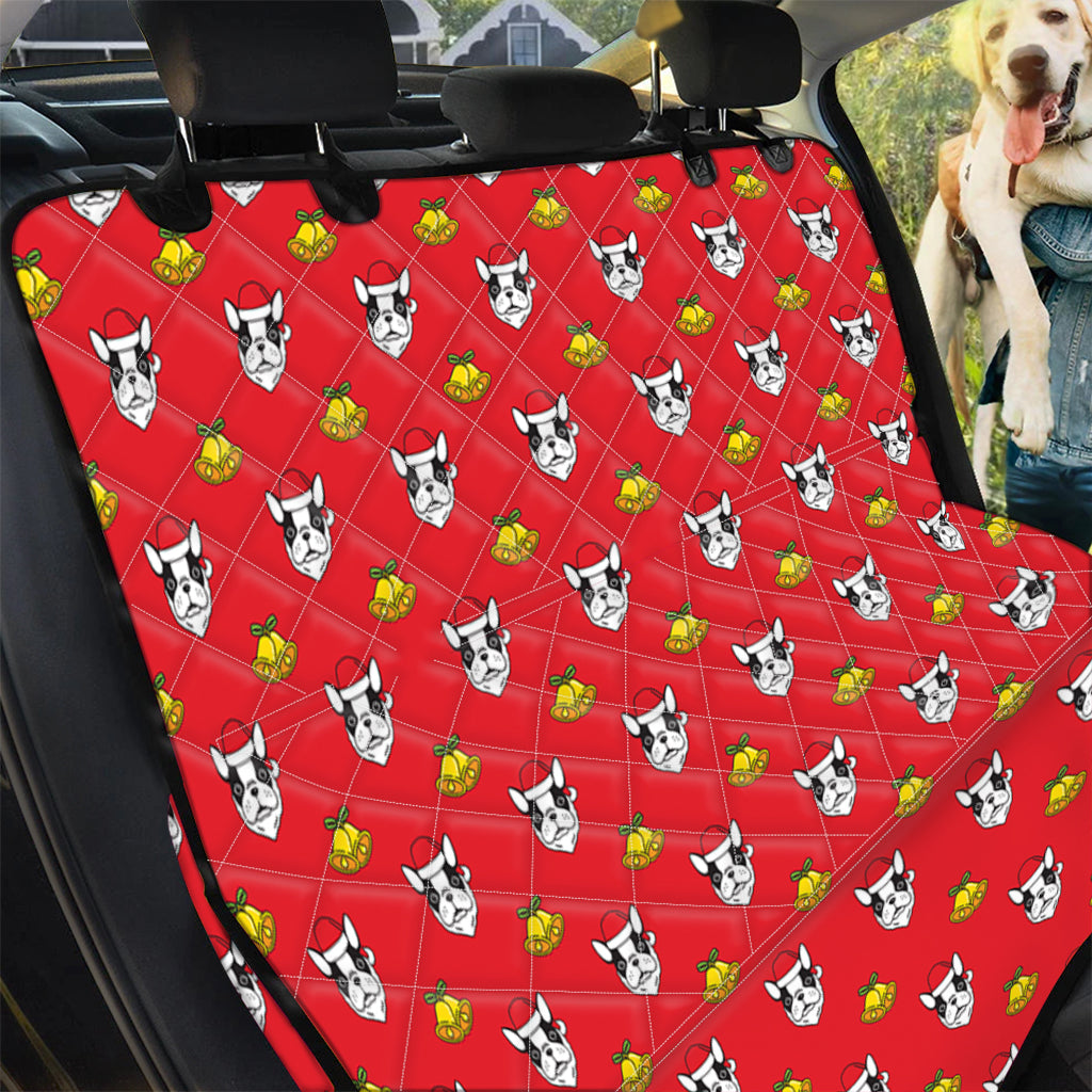 Christmas French Bulldog Santa Print Pet Car Back Seat Cover