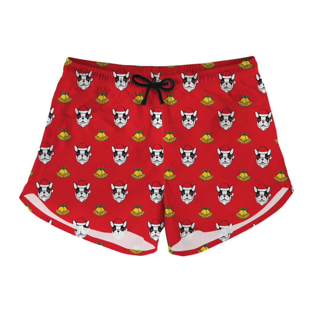 Christmas French Bulldog Santa Print Women's Shorts