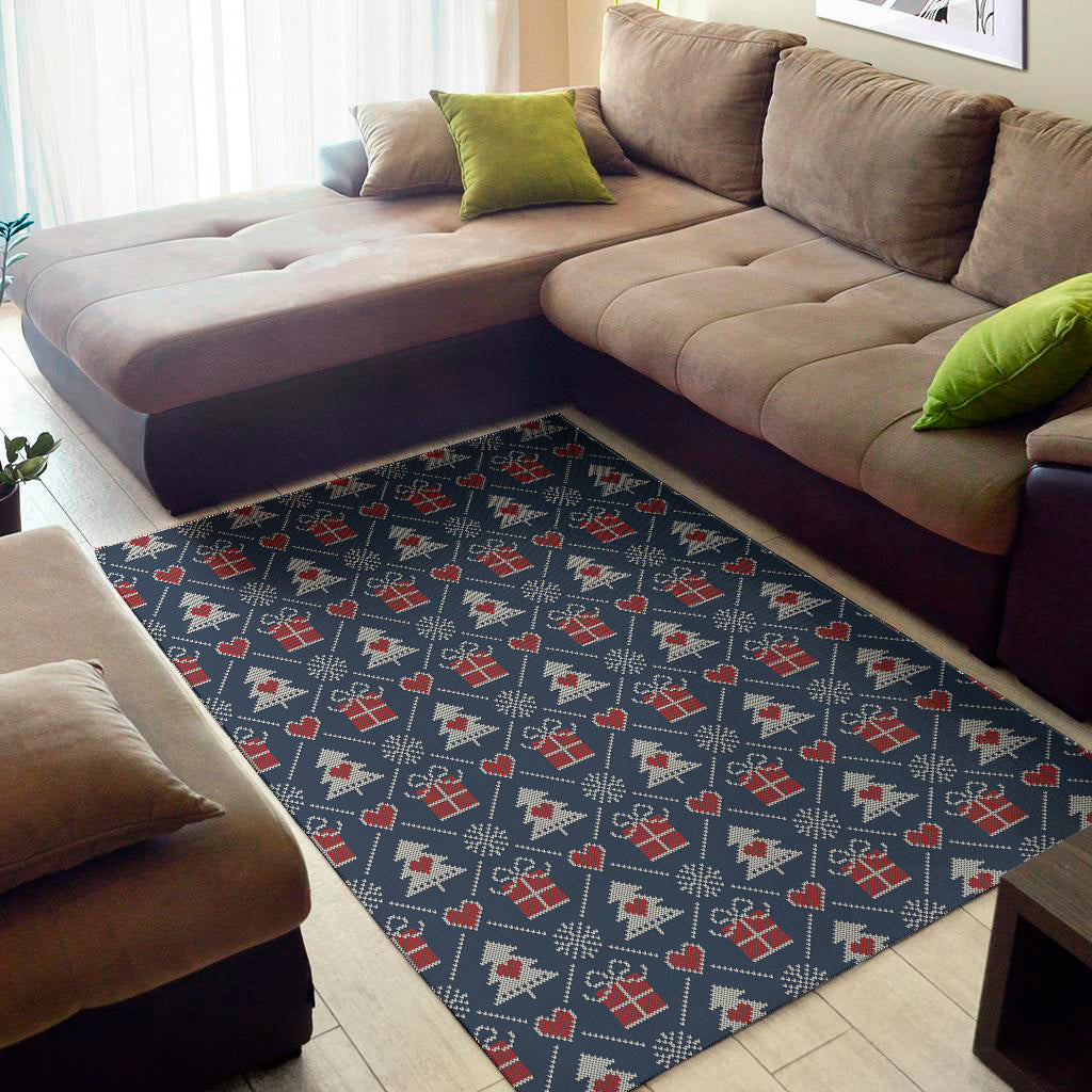 Christmas Gift Knitted Pattern Print Area Rug