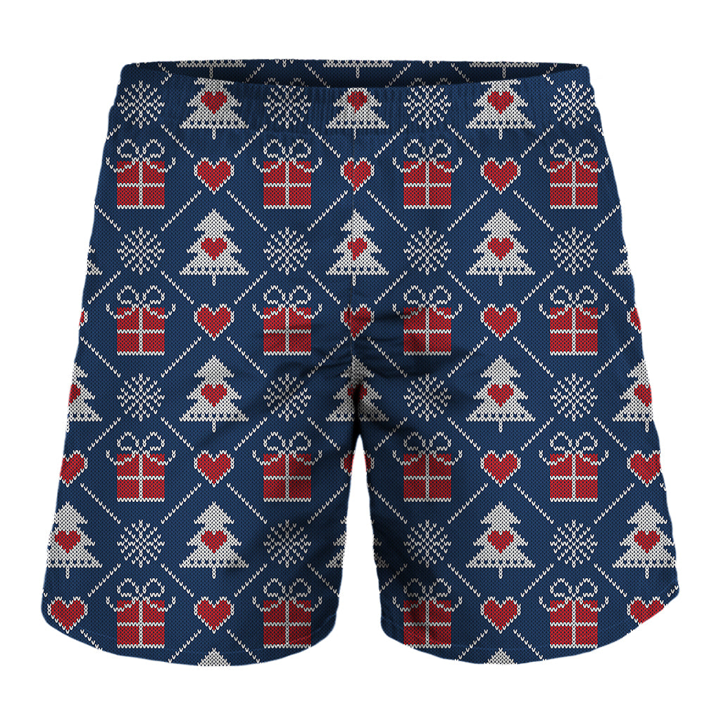 Christmas Gift Knitted Pattern Print Men's Shorts