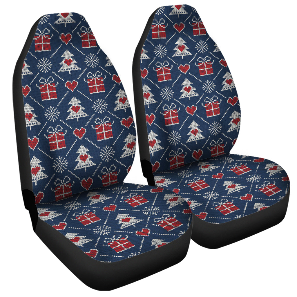 Christmas Gift Knitted Pattern Print Universal Fit Car Seat Covers