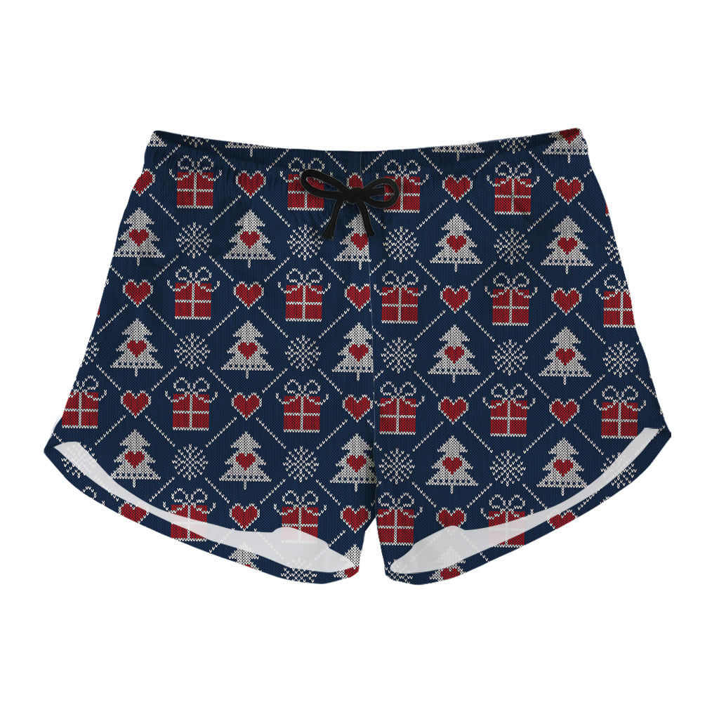 Christmas Gift Knitted Pattern Print Women's Shorts