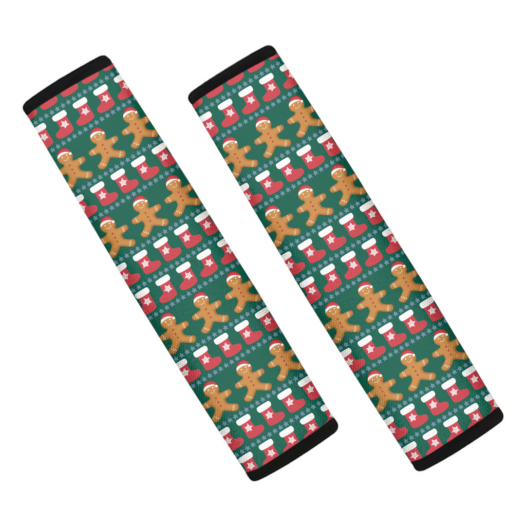 Christmas Gingerbread Man Pattern Print Car Seat Belt Covers